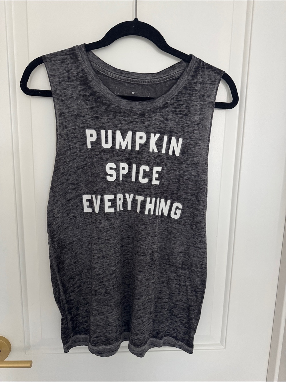 Pumpkin Spice Everything Black Graphic Muscle Tank